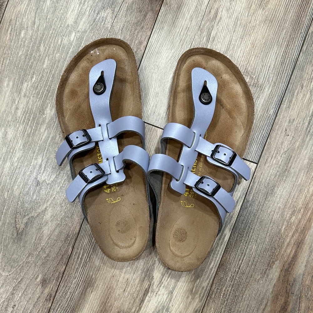 Birkenstock Women's Sandals in Light Blue and Brown